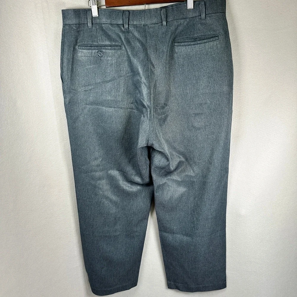 VTG Levi Strauss Action Slacks Trousers Men 40x30 Grey Vintage Polyester 90s EUC